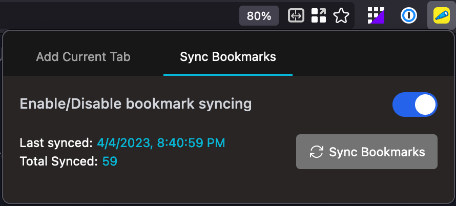 Syncing all your bookmarks